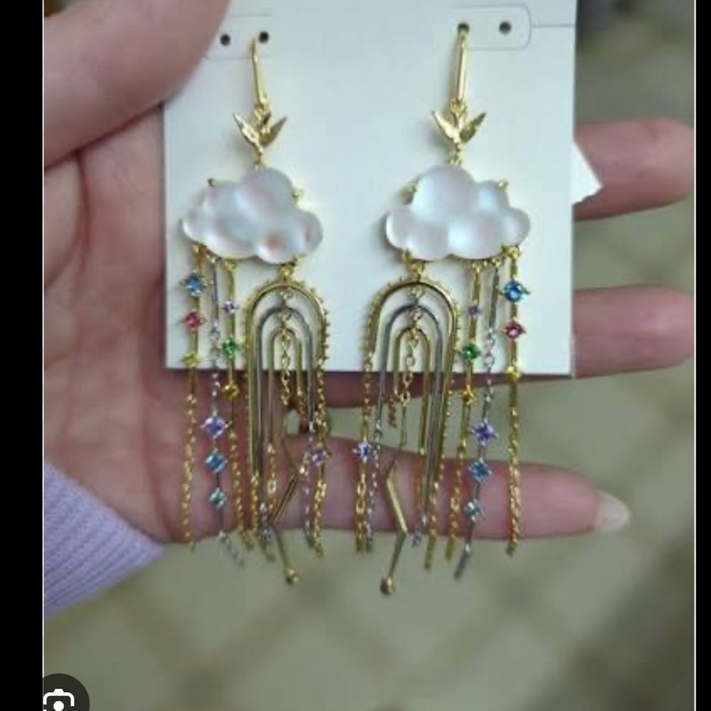 Kendra Scott Celeste Gold Cloud Earrings with Multicolor Accents